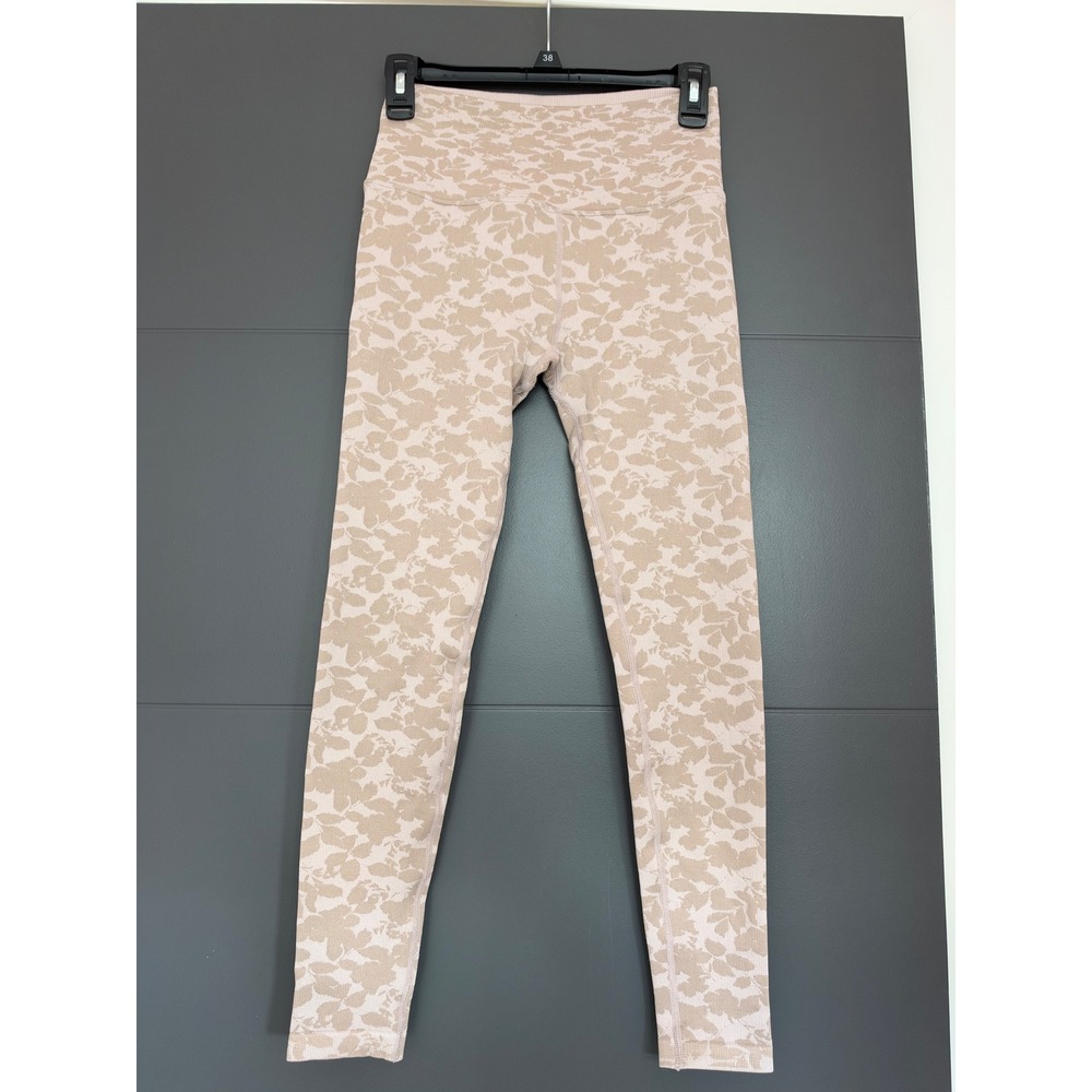 Spiritual Gangster Womens M/L Tan Floral Camo Seamless High Waisted Leggings